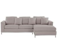 Beliani Left Hand Fabric Corner Sofa Beige Oslo, Brown