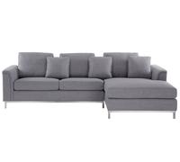 Left-Hand Corner Sofa OSLO Light Grey Fabric Left Hand