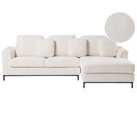 Beliani Corner Sofa 4 Seater Oslo Boucle White Left Hand