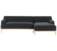 Left-Hand Corner Sofa SOSJO Black Fabric Left Hand