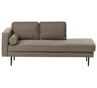 Left Hand Fabric Chaise Lounge Brown MIRAMAS