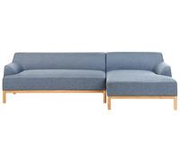 Beliani Corner Sofa Sosjo Fabric Blue 3 Seater Left Hand
