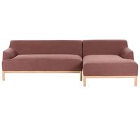 Beliani Corner Sofa Sosjo Fabric Burgundy 3 Seater Left Hand