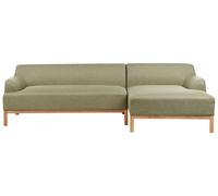 Left Hand Fabric Corner Sofa Green SOSJO