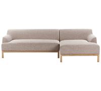 Left Hand Fabric Corner Sofa Light Brown SOSJO