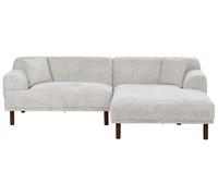 Corner Sofa 3 Seater HOLT Fabric Light Grey Left Hand