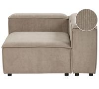 Beliani Corner Seat ARDAL Left Hand Light Brown Corduroy, Brown