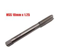 Left-Hand Metric Machine Tap, M10 x 1.25mm Pitch, High-Speed Steel (HSS), 80mm Overall Length, for Threading