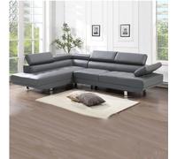 (Left Hand) Seagul Leather Left-Right Corner Sofa Snugg Furniture UK Limited Grey One Size