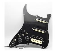 Left Hand SSH Electric Guitar Pickguard Pickup With Converter Wiring Loaded Prewired Pickup Black White (Color : Bk)