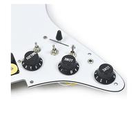 Left Hand SSH Electric Guitar Pickguard Pickup With Silence Converter/ 3.5 Output Wiring Loaded Prewired Pickup Black White (Color : White with 3.5 jack)