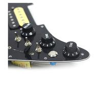 Left Hand SSH Electric Guitar Pickguard Pickup With Silence Converter/ 3.5 Output Wiring Loaded Prewired Pickup Black White (Color : Bk with converter)