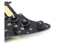 Left Hand SSH Electric Guitar Pickguard Two Humbucker ONE Humbucker(9K/9K/15K) Silence Converter Loaded Prewired Scratchplate (Color : Bk with 3.5 jack)
