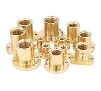 Left-Hand Threaded Round Flange Nut Brass Nuts T8-T25 Lead Screw Pitch 1/2mm For 3D CNC Printer 1Pcs(T28 Lead 5mm)