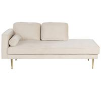 Beliani Left Hand Chaise Lounge Miramas Velvet Beige