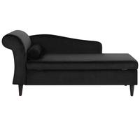Left Hand Velvet Chaise Lounge Black LUIRO