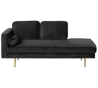 Left Hand Velvet Chaise Lounge Black MIRAMAS