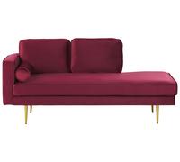 Left Hand Velvet Chaise Lounge Dark Red MIRAMAS