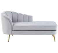Left Hand Velvet Chaise Lounge Grey ALLIER
