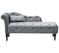 Left Hand Velvet Chaise Lounge Grey IVRY