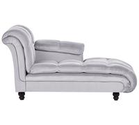 Left Hand Velvet Chaise Lounge Grey LORMONT