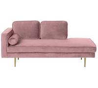 Left Hand Velvet Chaise Lounge Pink MIRAMAS