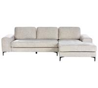 Corner Sofa 4 Seater KIRUNA Velvet Light Beige Left Hand