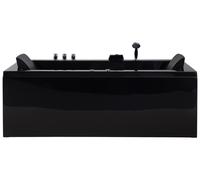 Corner Hot Tub with LED VARADERO Left Hand 1830 x 900 mm Black