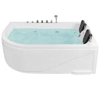 Left Hand Whirlpool Corner Bath with LED 1800 x 1200 mm White CALAMA