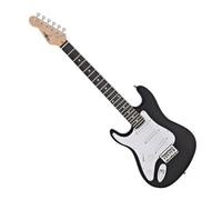 Left Handed 3/4 Size LA Electric Guitar with Portable Mini Guitar Amp & Accessories, Black