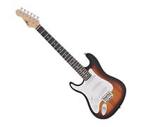 Left Handed 3/4 Sized Electric Guitar with 10W Amp and Accessories LA by Gear4music, Sunburst