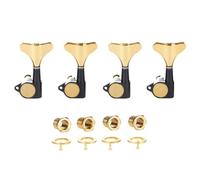 Left Handed 4 String 18:1 Sealed Bass Tuners Lefty Bass Guitar Tuning Keys Pegs Bass Tuning Machines Compatible with Ibanez/Yamaha Style Acoustic/Electric Bass Black with Gold 4L