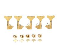 Left Handed 5 String 18:1 Sealed Bass Tuners Lefty Bass Guitar Tuning Keys Pegs Bass Tuning Machines Compatible with Ibanez/Yamaha Style Acoustic/Electric Bass Gold 3L/2R