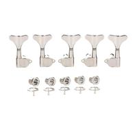 Left Handed 5 String 18:1 Sealed Bass Tuners Lefty Bass Guitar Tuning Keys Pegs Bass Tuning Machines Compatible with Ibanez/Yamaha Style Acoustic/Electric Bass Nickel 3L/2R