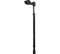 Left Handed Ergonomic Handled Walking Stick - Telescopic Height - Gloss Black Loops Black One Size