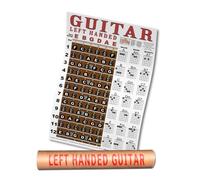 Left Handed Guitar Fretboard and Chord Chart Instructional Poster