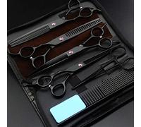 Left-Handed Hairdressing Scissors Kit, 7.0 Inch Straight & Thinning Shears, D Flat Cut (D 7 Inch Set)