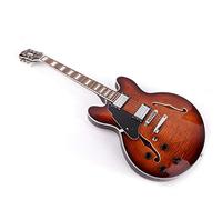 Left-Handed Jazz Electric Hollow Body Guitar - Acoustic Steel String Instrument for Musicians and Enthusiasts