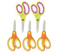 Left-Handed Kids Scissors by Astrowinter (Pack of 5, Rounded-tip, 13.2 cm) - 5.2'' Lefty Soft Touch Blunt School Student Scissors Shears AW-004-A6