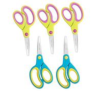 Left-Handed Kids Scissors by Astrowinter (Pack of 5, Rounded-tip, 13.2 cm) - 5.2'' Lefty Soft Touch Blunt School Student Scissors Shears AW-004-A2