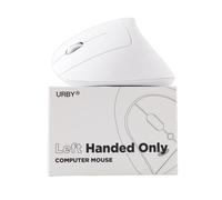 Left Handed Mouse Wireless, Ergonomic, Vertical. Also As Left Handed Gaming Mouse. Compatible with Windows/macOS, Laptop, PC. [Type C & USB] [Battery Included] White