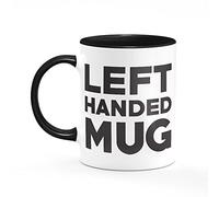 Left Handed Mug Mug One Size Black/White Funny Joke Rude Offensive Gift for Colleague Dad Friend
