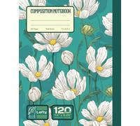 Left-Handed Notebook - the book's spine on the "Right": Daisy flowers illustration/ 120 pages Wide ruled to make writing easier for Left-handed Person / Eye-Catching Notebook Gift Idea for all ages.