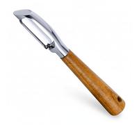 Left Handed Peeler for Potato, Vegetable, Apple, Fruit, Carrot | Durable, Non-Slip, Wood Handle, Sharp Stainless Steel Bladesn, Left/Right Hand