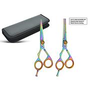 Left Handed Professional Hair Cutting Scissors Kit - 5.5" Texturing and Thinning Shears for Hairdressing and Barber Use - For Men and Women