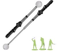 Left-Handed Retractable Golf Swing Trainer Aid for Grip, Warm-up, Strength, Tempo, Chipping & Hitting - Ideal for Indoor Practice and Golf Skill Improvement