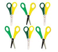 Left Handed School Scissors Red 1x 5X 10x Pack with Plastic Handles and Stainless Steel Blades Ruler Safety 130mm Children Kids (10 Pack)