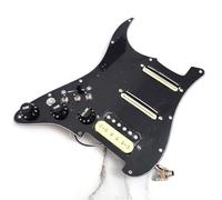 Left Handed SSH Guitar Pre-Wired Pickguard Set with Kill Switch and Coil Split, Alnico 5 Humbucker Pickups for Fender Stratocaster Replacement Parts (Black)