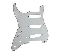 Left-Handed Strat SSS Pickguard - 3 Ply White - Compatible with Fender Stratocaster SSS - Electric Guitar Scratch Guard