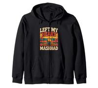 Left My Heart Mashhad Retro Travel Souvenir Zip Hoodie